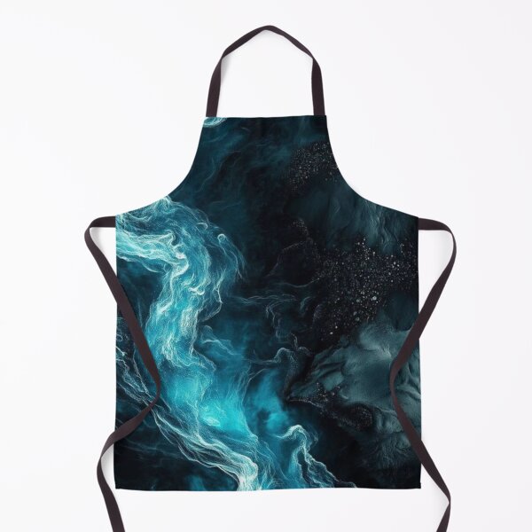 Item preview, Deep Ocean Neon Current - Abstract Teal Fluid Art designed and sold by LYAN-STORE.