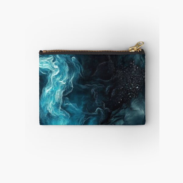 Item preview, Deep Ocean Neon Current - Abstract Teal Fluid Art designed and sold by LYAN-STORE.