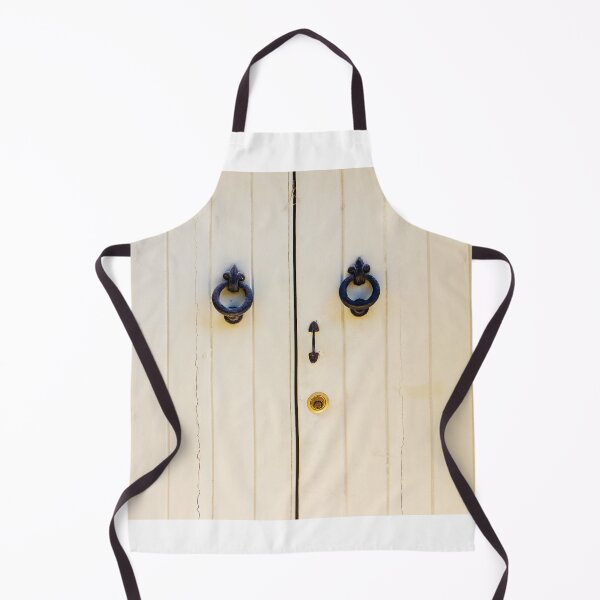 Item preview, Vintage Cream Wooden Double Doors With Iron Ring Knockers and Brass Lock designed and sold by Nmallia.