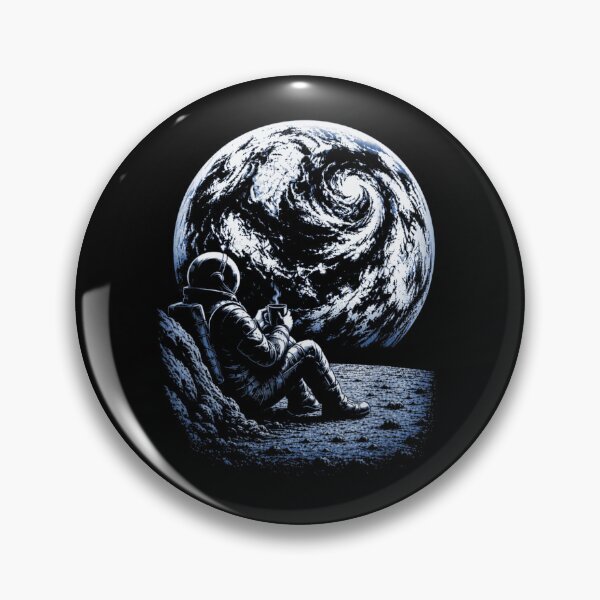Item preview, Astronaut Watching Earth While Enjoying Coffee Peaceful Cosmic Night Scene designed and sold by Capisedo.