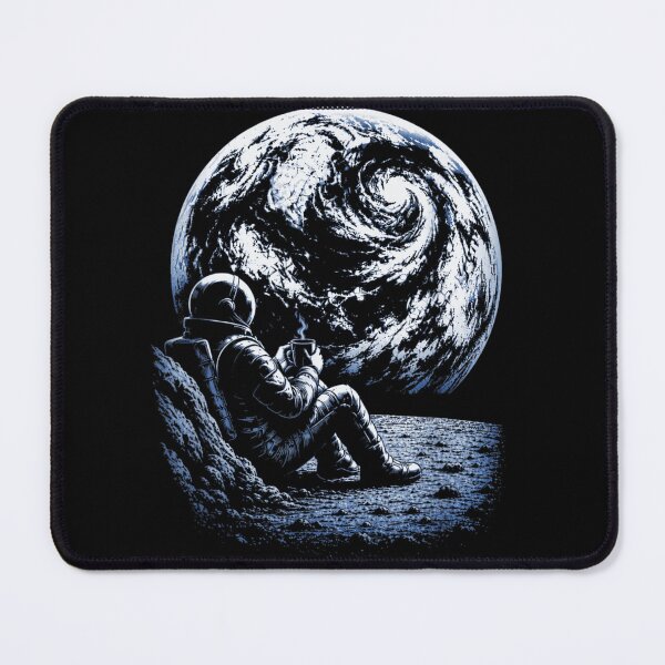 Item preview, Astronaut Watching Earth While Enjoying Coffee Peaceful Cosmic Night Scene designed and sold by Capisedo.