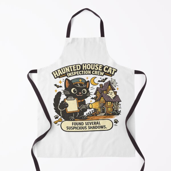 Item preview, Haunted House Cat Inspection Crew – Funny Black Cat Halloween designed and sold by Concrete Coffee Studio.