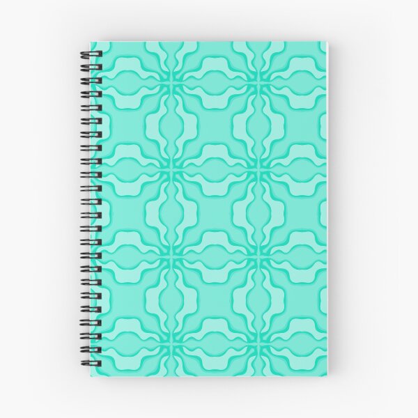 Item preview, Retro 70s Mint Green and Teal Groovy Wavy Geometric Seamless Pattern designed and sold by VOYID ART STUDIO.