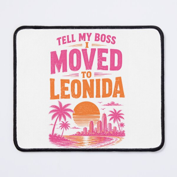 Item preview, Tell My Boss I Moved To Leonida State Funny Gaming Retro T-Shirt - Vice City Synthwave Sun Beach Skyline Graphic Tee Gamer Resignation Meme Gift designed and sold by darkdotsdesigns.