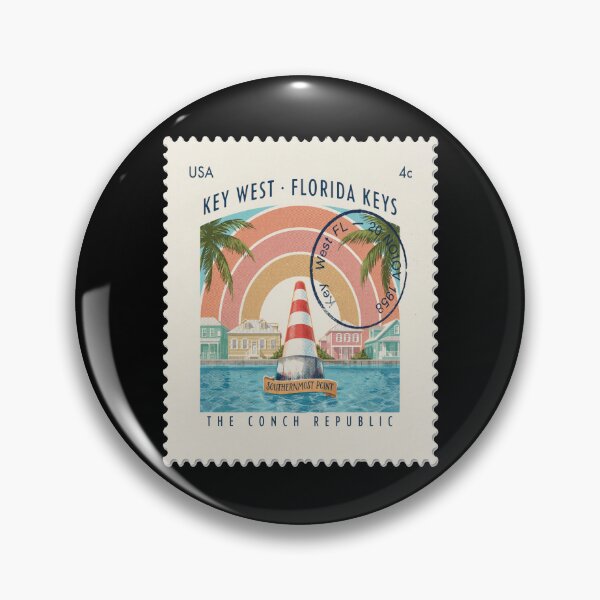 Item preview, Key West Florida Keys Caribbean Postage Stamp Sticker designed and sold by stickercuffs.