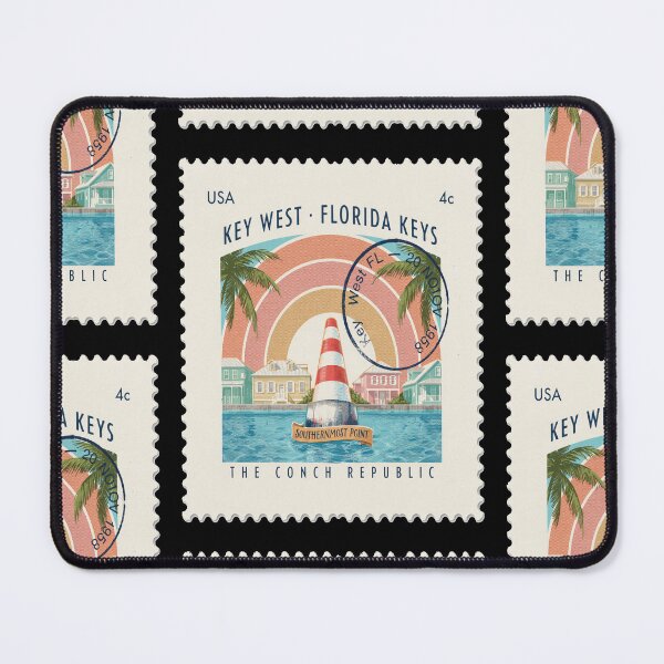 Item preview, Key West Florida Keys Caribbean Postage Stamp Sticker designed and sold by stickercuffs.