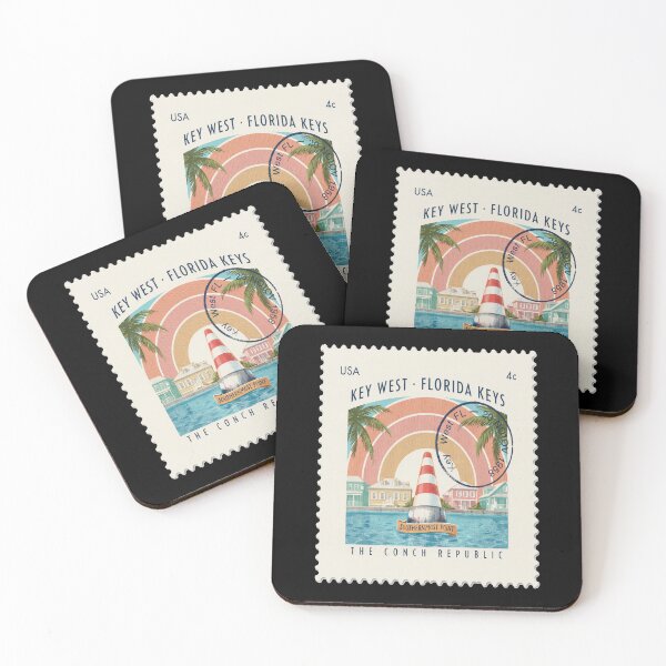 Item preview, Key West Florida Keys Caribbean Postage Stamp Sticker designed and sold by stickercuffs.