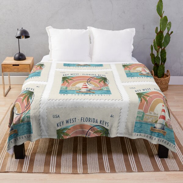 Item preview, Key West Florida Keys Caribbean Postage Stamp Sticker designed and sold by stickercuffs.