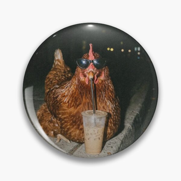 Item preview, Funny Chicken Drinking Iced Coffee Animal Meme Sarcastic Humor designed and sold by OMITTEROMINOUS.