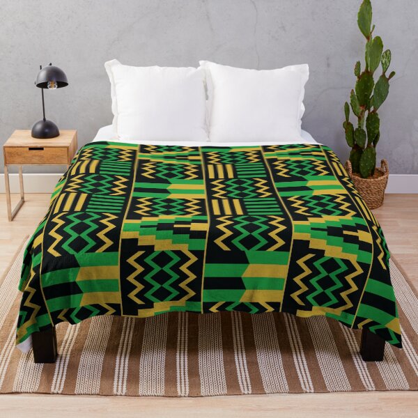 Item preview, Gold and Green Kente pattern | Ghana Textile designed and sold by MammothArt.