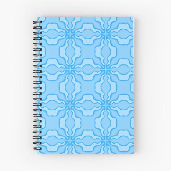 Item preview, Retro 70s Light Blue and Ocean Wavy Geometric Seamless Pattern designed and sold by VOYID ART STUDIO.