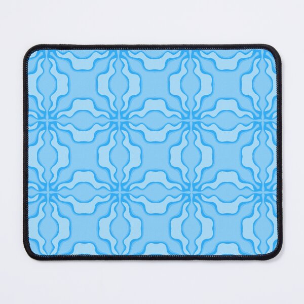 Item preview, Retro 70s Light Blue and Ocean Wavy Geometric Seamless Pattern designed and sold by VOYID ART STUDIO.