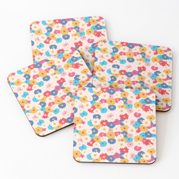 Item preview, Colorful Floral Pattern on White Background designed and sold by behappyandrelax.
