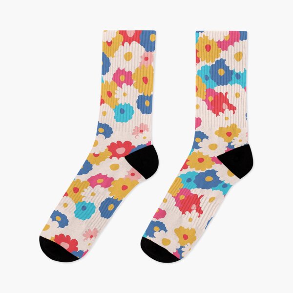 Item preview, Colorful Floral Pattern on White Background designed and sold by behappyandrelax.