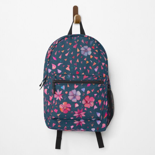 Item preview, Blue Hearts and Petals Floral Pattern designed and sold by Sukilopi.