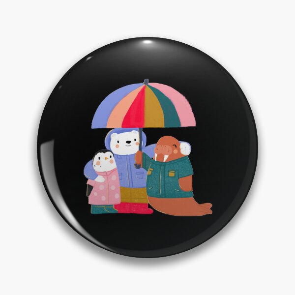 Item preview, Cute Friends with Colorful Umbrella in the Rain designed and sold by Naraatelierco.
