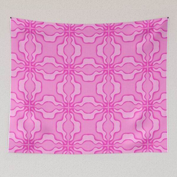 Item preview, Retro 70s Pink and Magenta Groovy Wavy Geometric Seamless Pattern designed and sold by VOYID ART STUDIO.