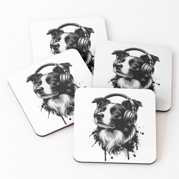 Item preview, Border Collie Music Lover with Headphones designed and sold by MWProject.