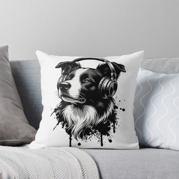 Item preview, Border Collie Music Lover with Headphones designed and sold by MWProject.
