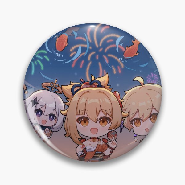 Item preview, Yoimiya, Aether and Paimon designed and sold by Lauwuuh.