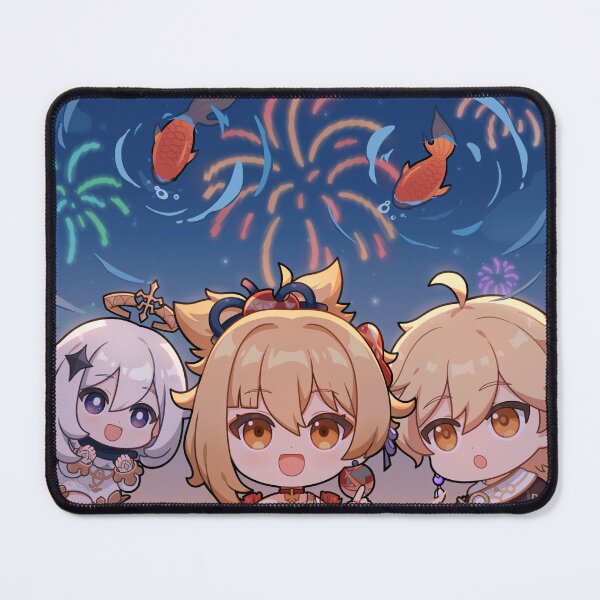 Item preview, Yoimiya, Aether and Paimon designed and sold by Lauwuuh.