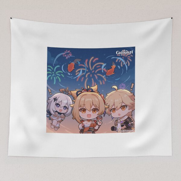 Item preview, Yoimiya, Aether and Paimon designed and sold by Lauwuuh.