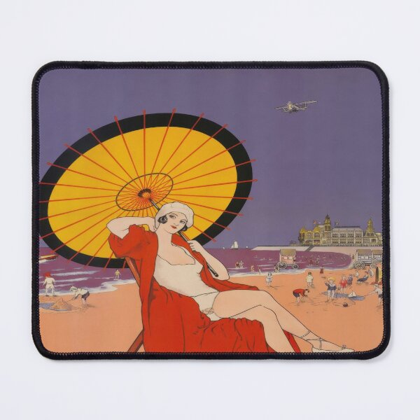 Item preview, Ostend Belgium Seaside Vintage Travel Poster designed and sold by MarkedArtPrints.