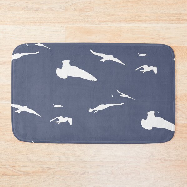 Item preview, Flock Of Seagulls Scavenging White Silhouette designed and sold by taiche.