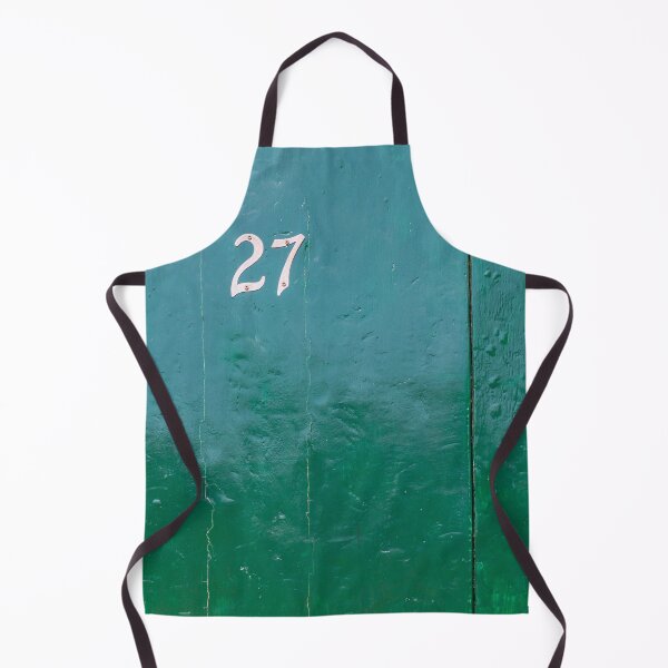 Item preview, Vintage Green Door With White Number 27 And Weathered Wood Texture In Sunlight designed and sold by Nmallia.