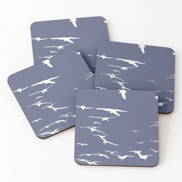 Item preview, Happy Seagulls Flying In The Sky White Silhouette designed and sold by taiche.