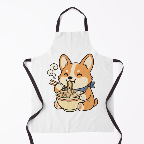 Item preview, Cute corgi dog happily eating a bowl of ramen designed and sold by Aycon.