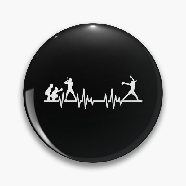 Item preview, Baseball Heartbeat EKG Sports Silhouette designed and sold by Dmo3HarkoArt.