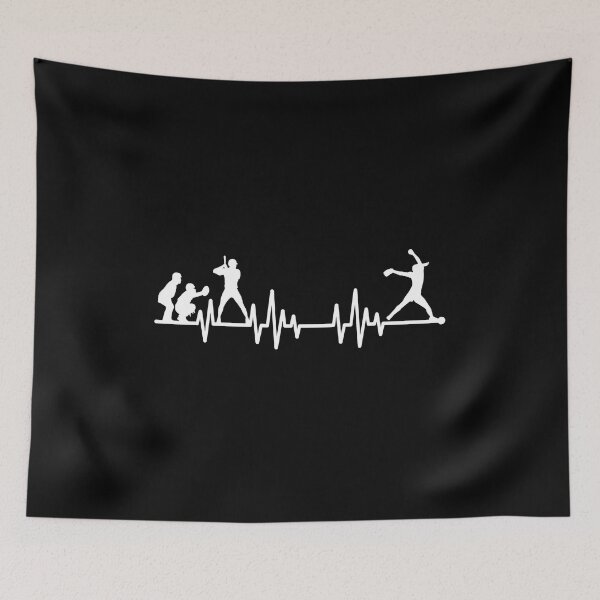 Item preview, Baseball Heartbeat EKG Sports Silhouette designed and sold by Dmo3HarkoArt.