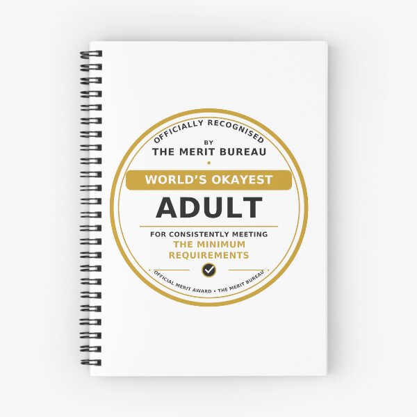 Item preview, World’s Okayest Adult Gift | Funny Adulting Award for Friend or Coworker designed and sold by TheMeritBureau.