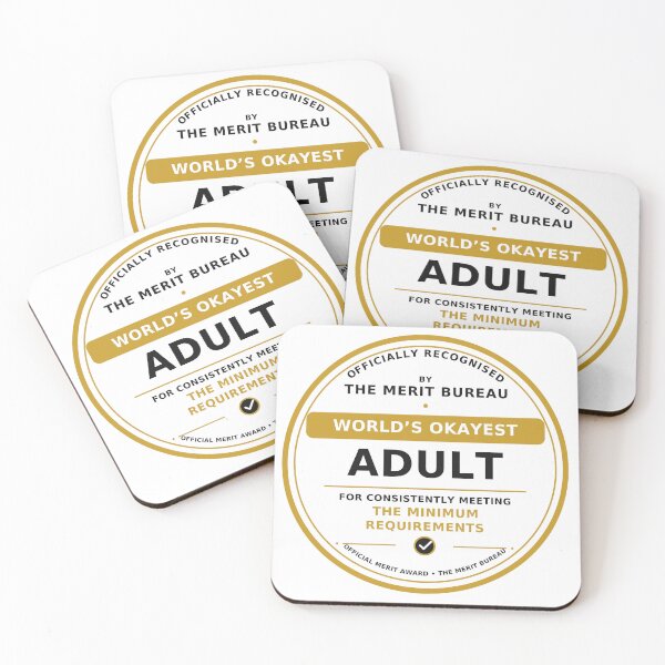 Item preview, World’s Okayest Adult Gift | Funny Adulting Award for Friend or Coworker designed and sold by TheMeritBureau.