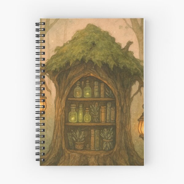 Item preview, Witchy Forest Fantasy Art | Mossy Apothecary at Dawn | Cottagecore Folklore Enchanted Painting designed and sold by yeeted17.