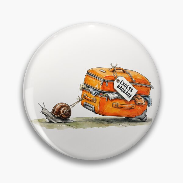 Item preview, Excess Baggage Snail Watercolor Art designed and sold by SoulPT.