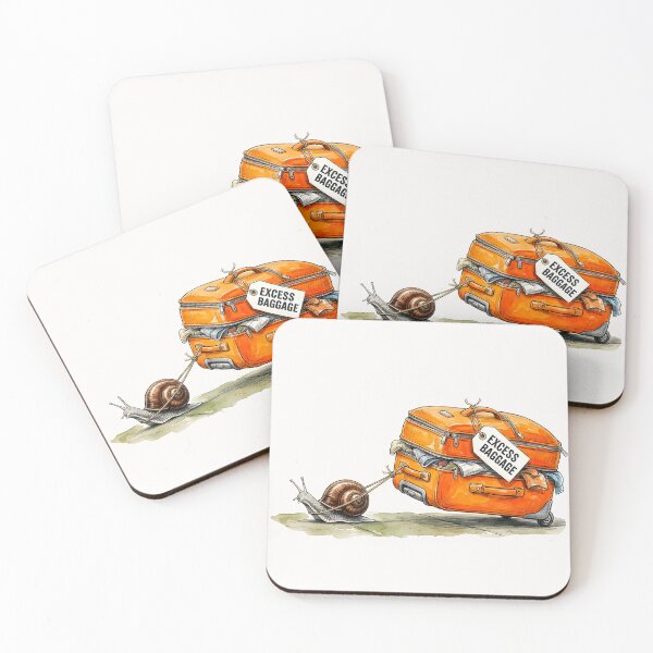 Item preview, Excess Baggage Snail Watercolor Art designed and sold by SoulPT.