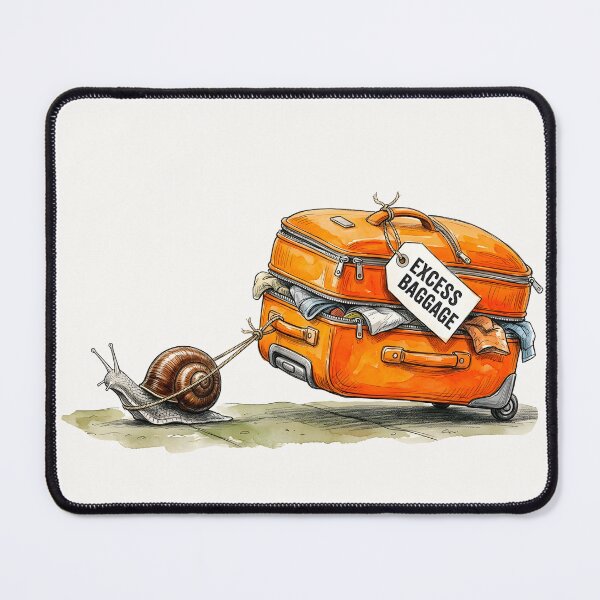 Item preview, Excess Baggage Snail Watercolor Art designed and sold by SoulPT.