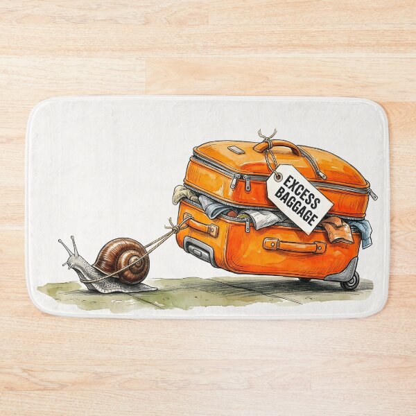 Item preview, Excess Baggage Snail Watercolor Art designed and sold by SoulPT.