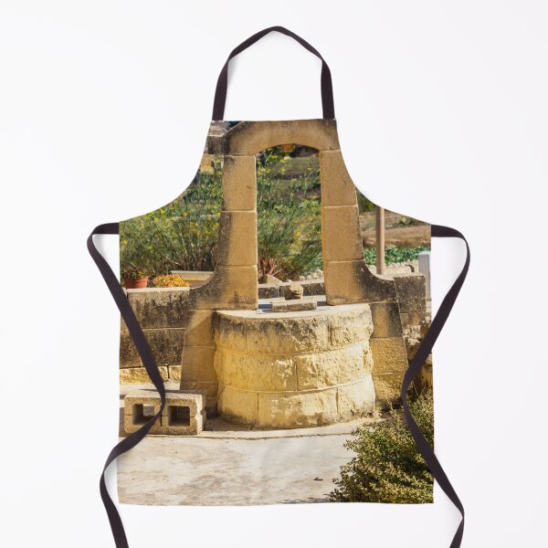 Item preview, Sunlit Stone Well in Rustic Mediterranean Countryside With Sea View and Historic Architecture designed and sold by Nmallia.