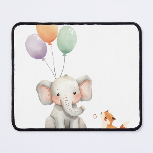 Item preview, Baby Elephant Fox Balloons Nursery Art designed and sold by Sweet Baby Studio.