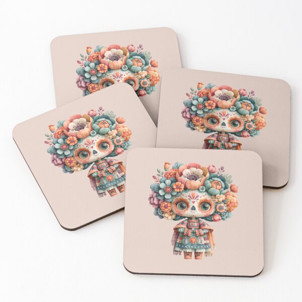 Item preview, Cute Dia de Muertos Catrina Doll | Floral Sugar Skull Art designed and sold by MythicMood.