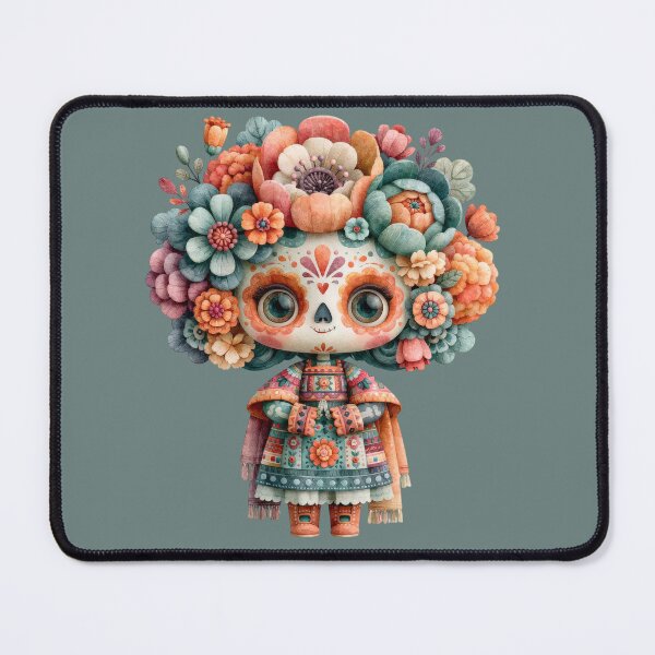 Item preview, Cute Dia de Muertos Catrina Doll | Floral Sugar Skull Art designed and sold by MythicMood.