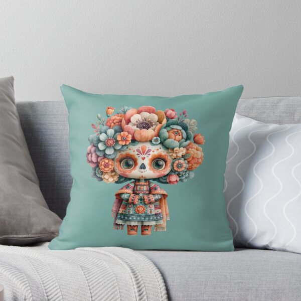 Item preview, Cute Dia de Muertos Catrina Doll | Floral Sugar Skull Art designed and sold by MythicMood.