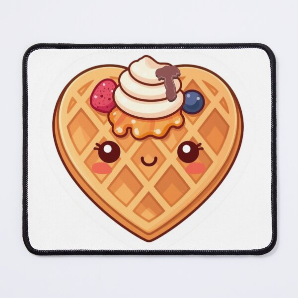 Item preview, Kawaii Heart Waffle Sticker – Smiling Breakfast Dessert with Whipped Cream & Berries Vinyl Decal designed and sold by Pandey14.