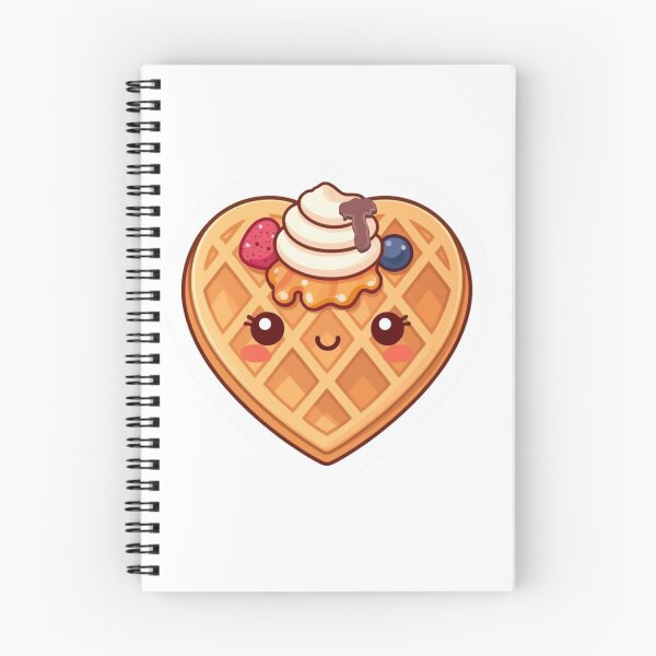 Item preview, Kawaii Heart Waffle Sticker – Smiling Breakfast Dessert with Whipped Cream & Berries Vinyl Decal designed and sold by Pandey14.