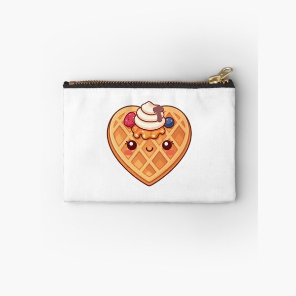 Item preview, Kawaii Heart Waffle Sticker – Smiling Breakfast Dessert with Whipped Cream & Berries Vinyl Decal designed and sold by Pandey14.