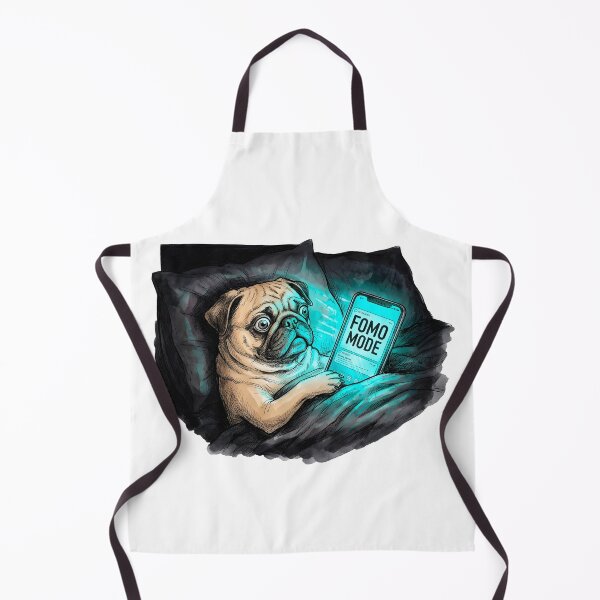 Item preview, Pug in FOMO Mode Watercolor Art designed and sold by SoulPT.