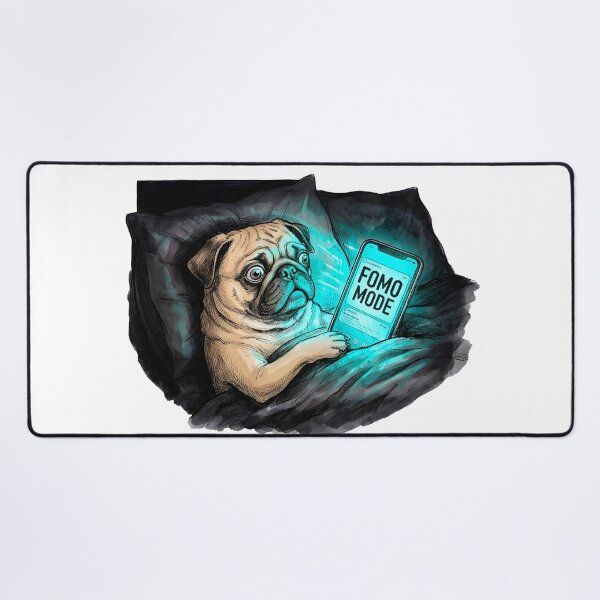 Item preview, Pug in FOMO Mode Watercolor Art designed and sold by SoulPT.